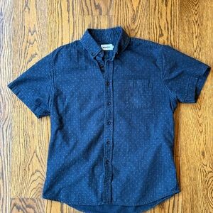Taylor Stitch Navy Dobby Short Sleeve Shirt